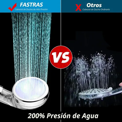 Miniatura 4 de FASTRAS Cabezal de ducha LED con mano, cabezal de ducha de alta presión con manguera, soporte y cinta de PTFE, etc., 3 cabezales de ducha filtrados