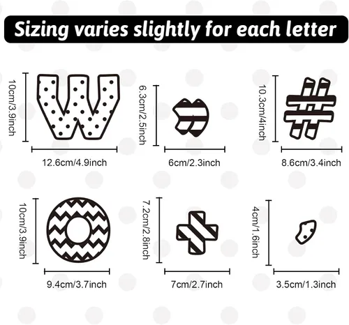 Miniatura 2 de 260 piezas de letras en blanco y negro para tablón de anuncios de aula, paquete combinado de letras de 4 pulgadas, juego de puntos y rayas