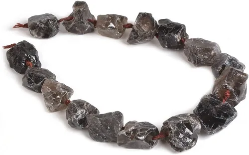 Miniatura 16 de Agujero graduado crudo de la pepita del cristal del cuarzo del blanco del aura de la aguamarina del filamento 6.6 ft m perforado