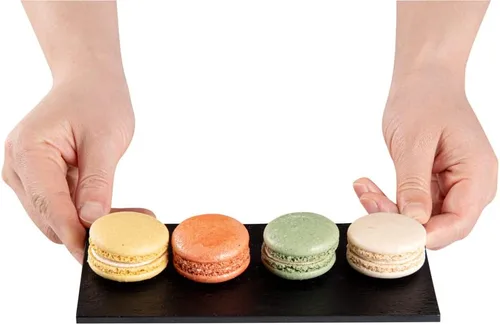 Miniatura 10 de Restaurantware Platos de servir de 7 x 3.5 pulgadas, 100 tablas rectangulares de charcutería, imitan el aspecto de platos de plástico negro pizarra
