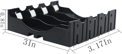 Miniatura 5 de Soporte de batería 18650 con pasadores de soldadura 1/2/3/4 ranura 3.7V 18650 caja de almacenamiento de batería de plástico para proyectos