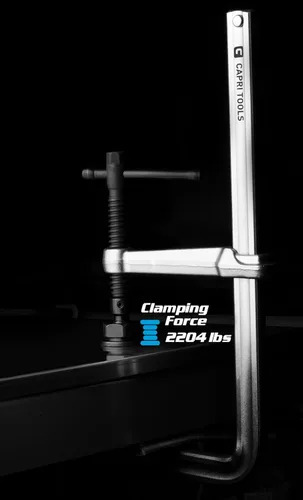 Miniatura 7 de Capri Tools Abrazadera de barra de acero resistente de 8 pulgadas, profundidad de garganta de 4-3/4 pulgadas, fuerza de sujeción de 2,204 libras