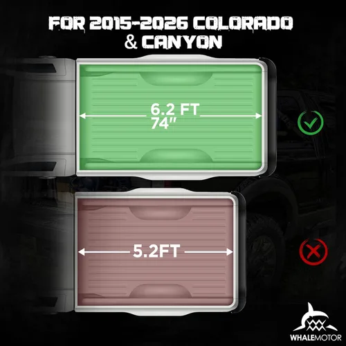 Miniatura 3 de Cubierta Tonneau para caja de camioneta compatible con Chevy Colorado y GMC Canyon 2015, 2016, 2017, 2018, 2019, 2020, 2021, 2022, caja de 6.2 pies