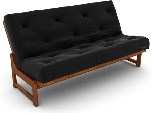 Miniatura 3 de Nirvana Futons Colchón de futón completo cómodo de 6 pulgadas, sarga negra, fabricado en Estados Unidos Negro (Black Twill)