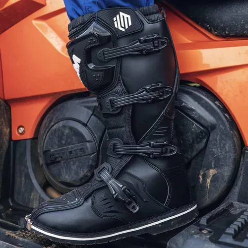 Miniatura 3 de ILM Botas de motocicleta impermeables ATV Motorcross Dirt Blike para hombres, modelo MX3 negro (black-adult)