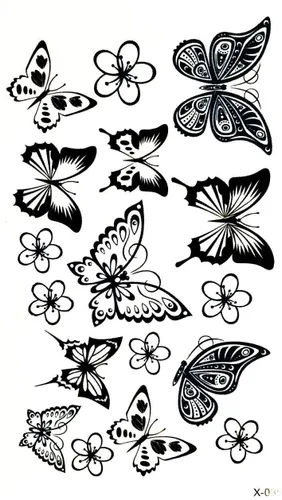 Miniatura 3 de Mini tatuajes 2 hojas de mariposa impermeable temporal tatuaje festival flash tatuaje falso arte corporal maquillaje cuello hombro brazo tatuajes