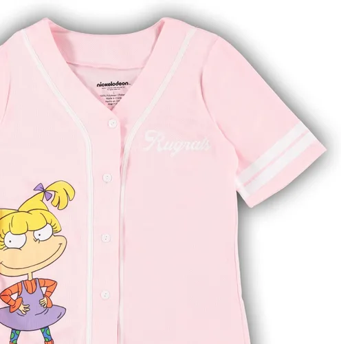 Miniatura 5 de Nickelodeon Camiseta de moda para mujer de los 90 Rugrats, Angelica y Chuckie Mesh Baseball Jersey