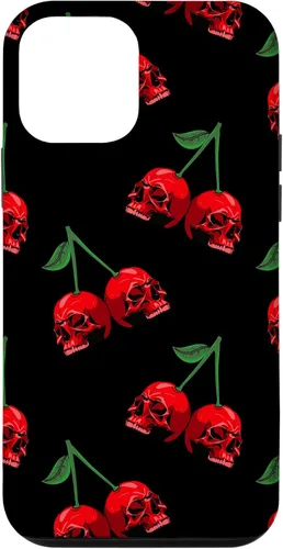 Miniatura 16 de Cute Cherry Skull Pattern Red Scary Skulls Black Background Case for iPhone 17