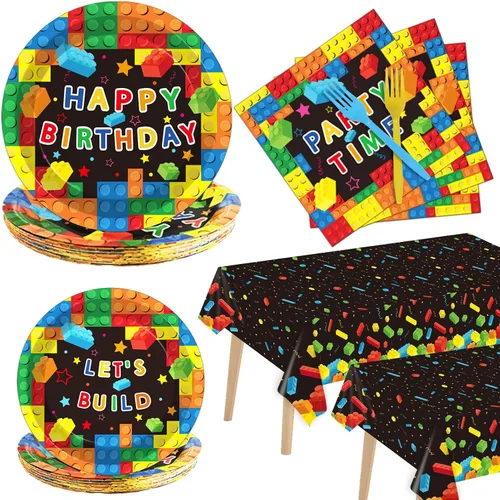 Miniatura 8 de Kit de vajilla de fiesta de fútbol para 24 invitados, decoración de fiesta de cumpleaños, suministros de mesa de rugby para niños, incluye platos