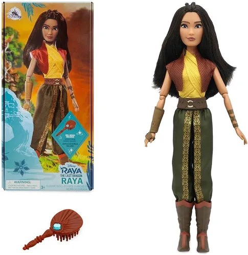 Miniatura 2 de Disney Store - Muñeca clásica oficial de Raya de Raya y el Último Dragón, de 11 ½ pulgadas, incluye cepillo, juguete totalmente articulado en un