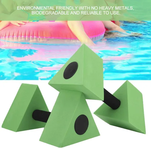 Miniatura 7 de Juego de mancuernas de agua para piscina, equipo aeróbico acuático, mancuernas triangulares, pesas de peso de agua EVA, para adultos y niños,