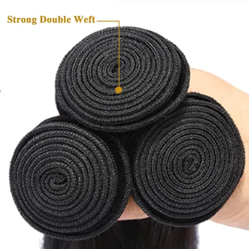Miniatura 5 de Paquetes de cabello humano de 10, 12, 14 pulgadas, paquetes de cabello humano, 3 paquetes de cabello humano virgen brasileño 12A, paquetes de ondas