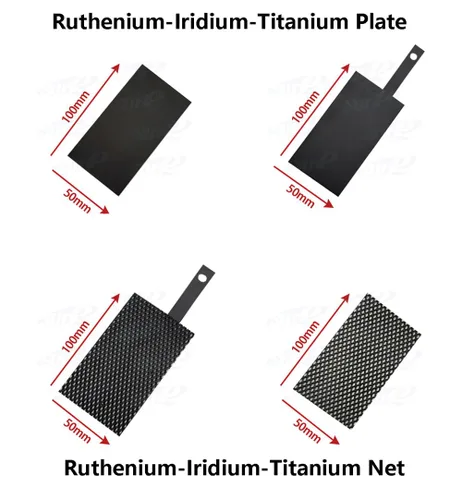 Miniatura 3 de Electrodo compuesto de titanio para investigación y desarrollo, 50X100mm cuadrado rutenio iridio-titanio/iridio-tantalio/Ti-Platino/Cátodo Electrodo