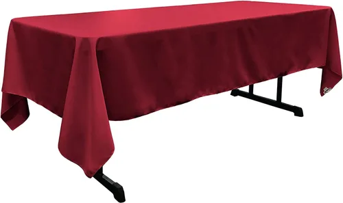 Miniatura 71 de LA Linen Mantel rectangular lavable de popelín de poliéster, resistente a las manchas y a las arrugas, cubierta de mesa 60x84, mantel de tela