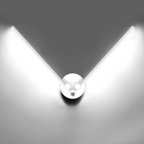 Miniatura 10 de Kawell Lámpara de pared LED de 12 W cableada con interruptor, brazos giratorios de 300°, iluminación moderna para sala de estar, dormitorio