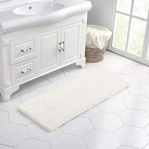Miniatura 203 de Walensee Alfombra de baño antideslizante (24x17 pulgadas, rosa polvoriento) absorbente de agua, súper suave, lanuda de felpilla, lavable a máquina