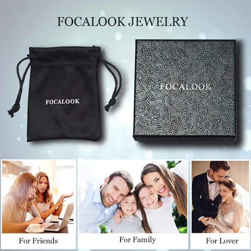 Miniatura 6 de FOCALOOK Collares de letras iniciales de oro para mujeres y hombres, chapados en oro de 14 quilates, cadena de letras iniciales de la A a la Z, 16