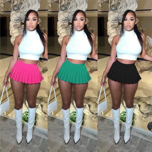 Miniatura 5 de Minifaldas plisadas para mujer, sexy y linda, falda cargo corta Y2K, falda pantalón de tenis, patinadora, línea A con abertura