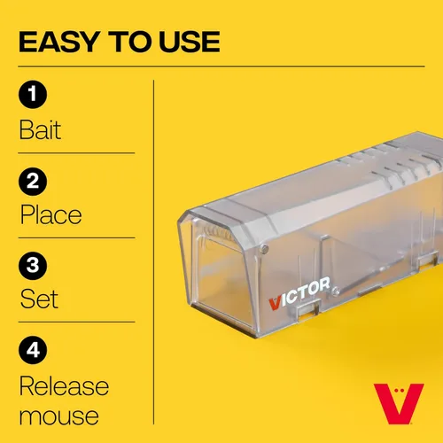 Miniatura 4 de Trampa para ratones Victor Live Catch - 1 trampa - M337 - Trampa para ratones de captura y liberación - Trampas para ratones humanas - Diseño