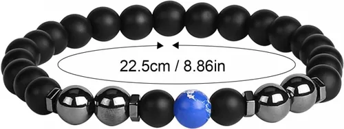 Miniatura 6 de Tobillera de obsidiana negra para mujeres y hombres, chakras, yoga, adelgazante, pulsera antihinchazón, ajustable, tobillera de piedra curativa