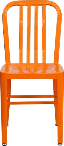 Miniatura 10 de Flash Furniture Gael - Juego de 2 sillas de metal naranja para interiores y exteriores de grado comercial