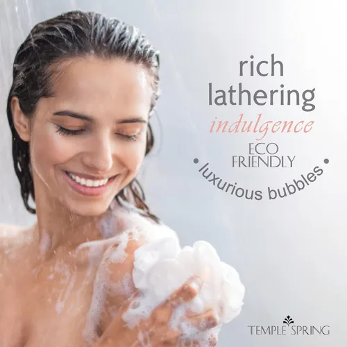 Miniatura 5 de Temple Spring Esponja de malla suave para ducha, paquete de 3 (2.12 onzas cada uno), exfoliante corporal suave para espuma rica y piel suave