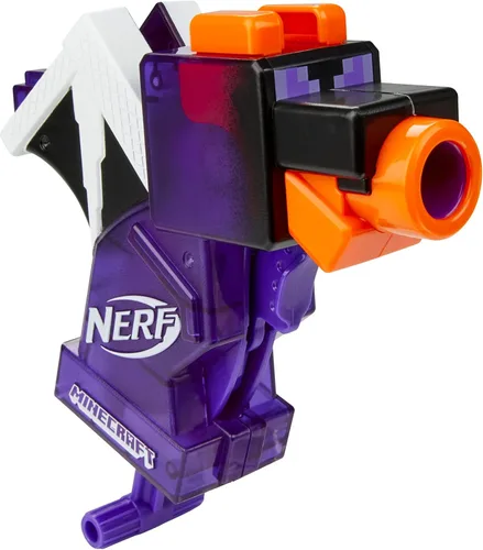 Miniatura 8 de Nerf MicroShots Minecraft Ender Dragon Mini Blaster, diseño de Minecraft Dragon Mob, incluye 2 dardos oficiales de élite, mango de cebado