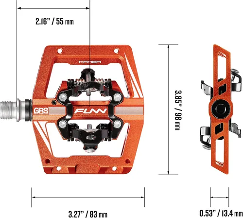 Miniatura 3 de Funn Mamba S MTB - Pedales sin clip de doble cara, pedales de bicicleta de montaña de plataforma compacta, compatibles con tacos SPD, pedales