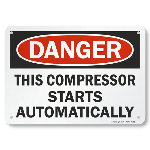 Miniatura 5 de Smartsign U3-2004-RA_10X7 "Danger This Compressor Starts Automatically" Cartel reflectante de aluminio reciclado, 10" x 7" Aluminio reflectante 3M