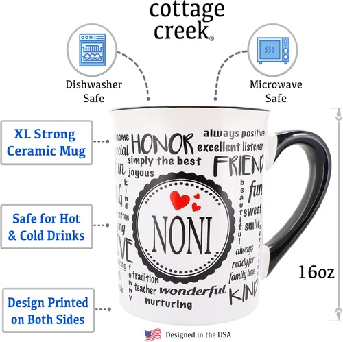 Miniatura 2 de Cottage Creek Taza de café, taza de café de cerámica Noni de 16 onzas, regalos de cumpleaños para mujeres, abuela, nana, mimi, regalo de anuncio