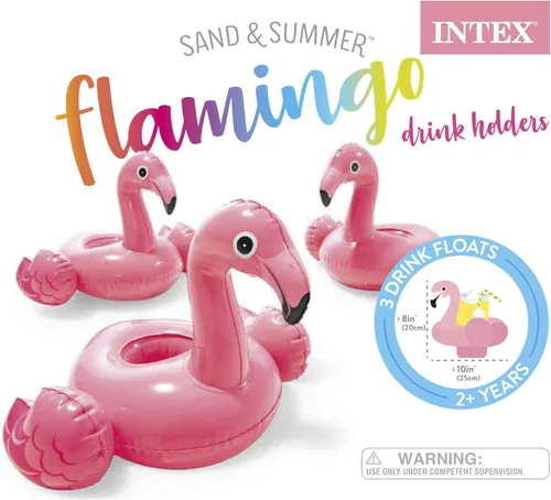 Miniatura 5 de Intex Portavasos inflables de flamenco flotante, paquete de 3