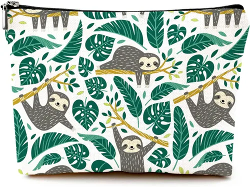 Miniatura 21 de Pequeña bolsa de maquillaje para monedero, bonita lona impermeable, bolsas de cosméticos para mujeres, con cremallera, bolsa de aseo de viaje