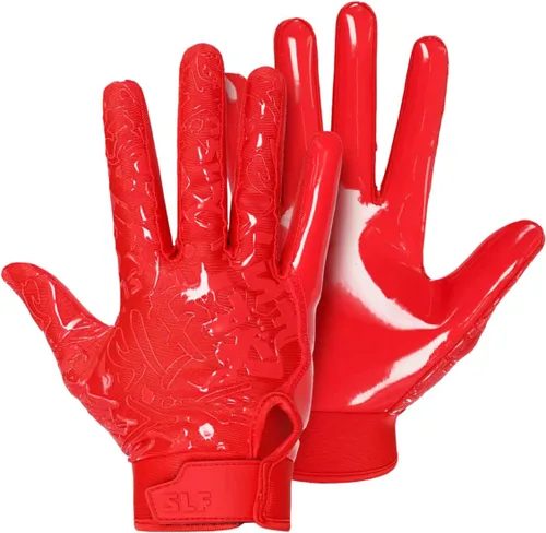 Miniatura 9 de SLEEFS Guantes de fútbol americano juvenil para niños y niñas, guantes pegajosos de receptor para fútbol americano con bandera para jóvenes, hombres