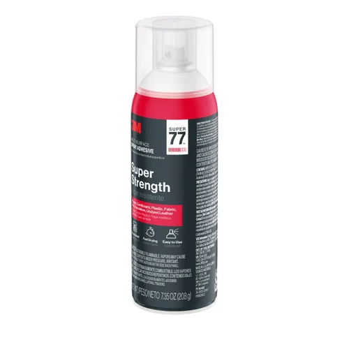Miniatura 6 de 3M Super 77 - Adhesivo en aerosol multiusos, latas de 7.35 onzas, paquete de 2 – Pegamento en aerosol de alta resistencia para espuma, tela