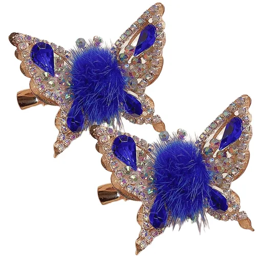 Miniatura 12 de Horquilla de mariposa voladora, pinzas para el cabello con diamantes de imitación de mariposa, elegante clip lateral de metal, pinzas de mariposa