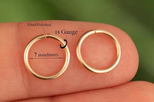 Miniatura 60 de Aretes de aro de oro de plata – Aretes de aro para mujer, dos piezas de aros de plata fina rellenos de oro, aro de hélice, anillo de tragus, aro