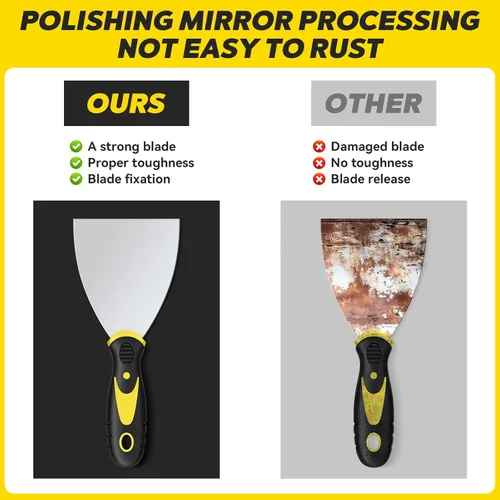 Miniatura 5 de DEKEones Juego de Espátulas de Masilla, 4 Piezas Raspador de Acero Inoxidable Herramienta de Pintura con Agarre Cómodo para Reparación de Paneles