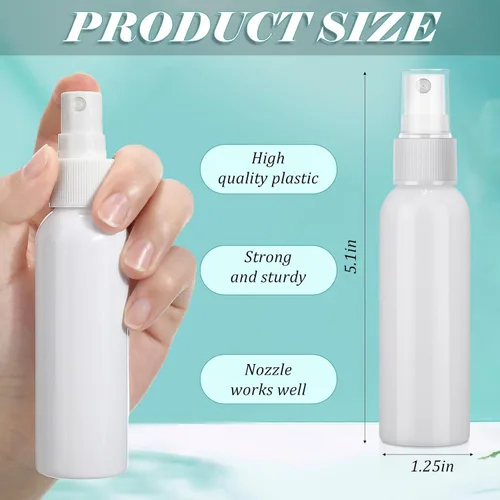 Miniatura 2 de Tanlade 100 botellas pequeñas de spray de 2 onzas rellenables, mini Spritzer, botella de plástico vacía transparente, recargable, reutilizable