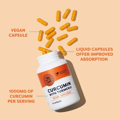 Miniatura 3 de Vimergy Curcumina con suplemento de cúrcuma, 1000 mg de extracto/porción de curcumina - Cápsulas líquidas - Sin OMG, sin gluten, kosher, vegano