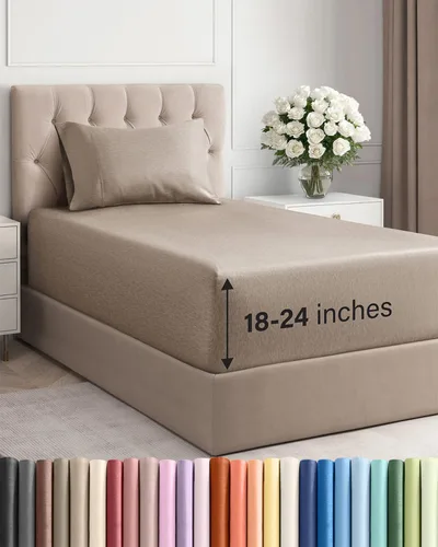 Miniatura 135 de Sábanas King divididas con bolsillos extra profundos, sábanas transpirables y refrescantes de 5 piezas, sábanas de lujo para hotel, suaves, sin 22