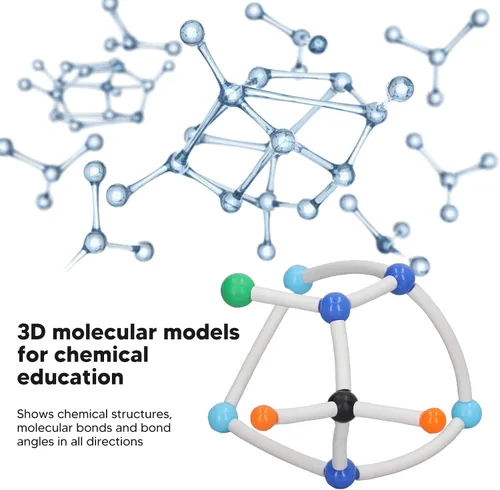 Miniatura 2 de Kit de modelo molecular de química, color vibrante fácil de desmontar Modelo de estructura molecular PP educativo interesante para la clase