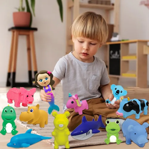 Miniatura 6 de Juguetes chirriantes para bebés, juguetes para apretar, regalos de fiesta para niños, juguetes novedosos y diversiones, regalos de goma que gritan