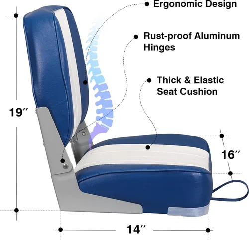 Miniatura 3 de Asiento de bote plegable Leader Accessories A-azul/blanco