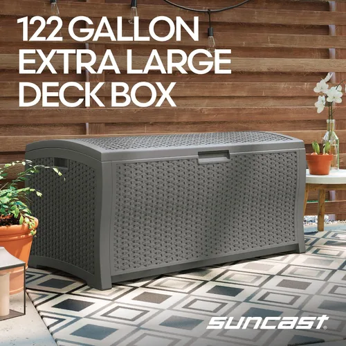 Miniatura 2 de Suncast DBW9936P - Cajón extra grande para terrazas de color gris oscuro