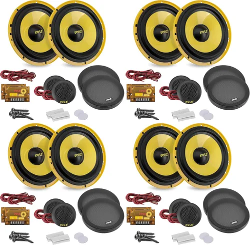 Miniatura 2 de Pyle Sistema de altavoces de componentes personalizados de 2 vías, 6.5 pulgadas, 400 vatios, con cesta de plástico electrochapado, envolvente