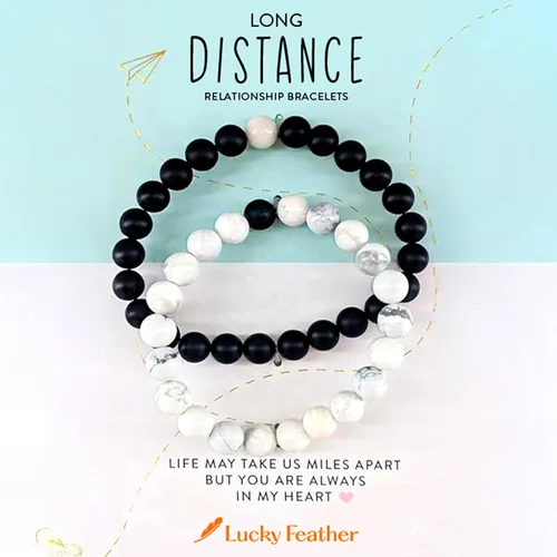 Miniatura 9 de Lucky Feather Pulseras a juego para parejas Pulseras a juego para parejas, regalos para novio, novia, marido, esposa, único, regalo de cumpleaños