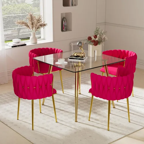 Miniatura 23 de Juego de mesa de comedor de cristal plateado para 2, juego de mesa cuadrada de lujo moderno de 36 pulgadas, juego de mesa de cocina minimalista de 3