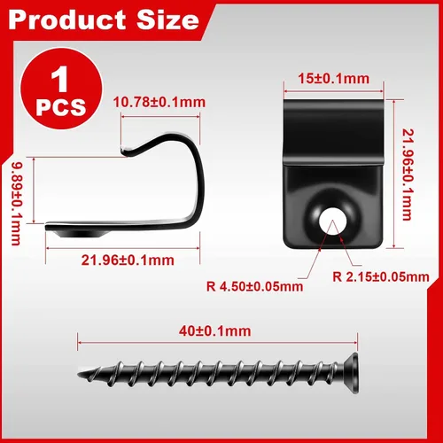 Miniatura 2 de Dunzy 1 Pack 304 Stainless Steel Start Clips Universal Decking Clip with Decking Screws for Composite Deck Boards, Hidden Fasteners