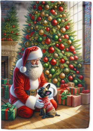 Miniatura 51 de Caroline's Treasures DAC4159CHF - Bandera de casa de Husky siberiano y Papá Noel para porche, grande, para colgar en la pared, poliéster