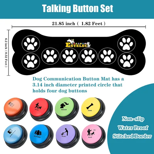 Miniatura 4 de Botones para perros para comunicación, paquete de 8 botones para hablar de perros, botón de grabación de voz de 30 segundos, timbre de entrenamiento